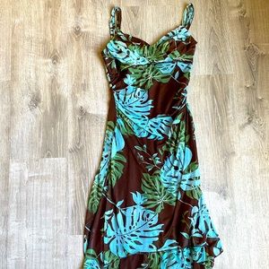 Tank dress, flower print, shin length